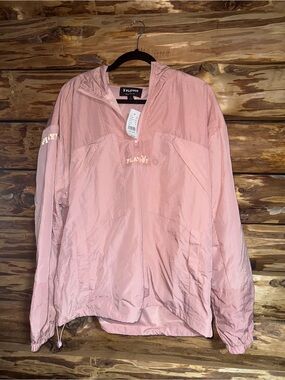 Pacsun Playboy Pink Lightweight Hooded Bomber Jacket